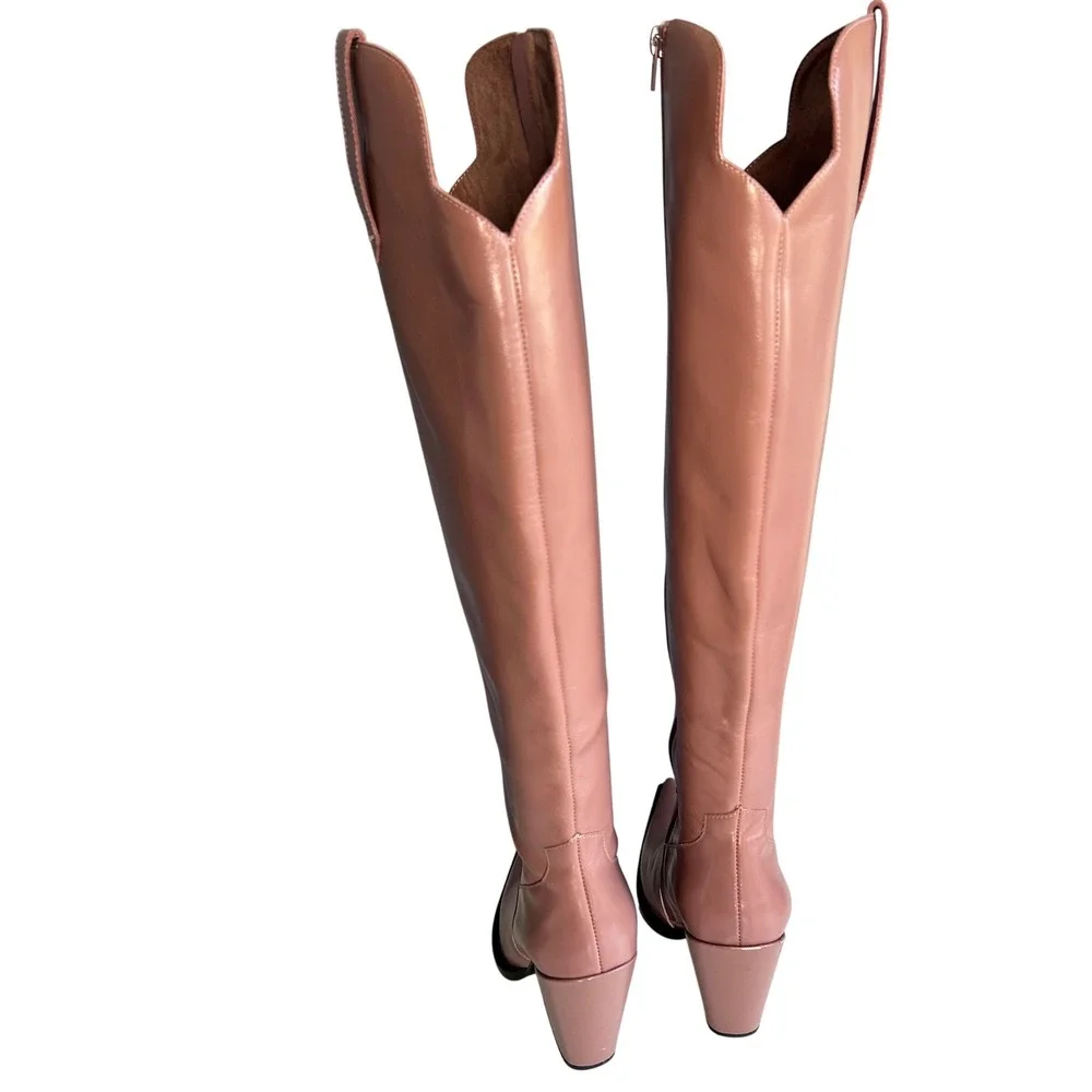 Jeffrey Campbell Over the Knee Western Boot size 10 Amiga Rose Pink Tall Pointy